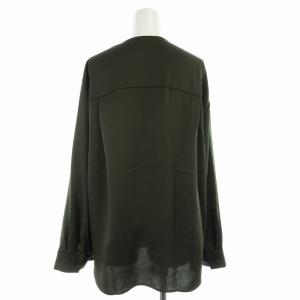 Lois CRAYON タグ付き ノーカラーシャツ ミリタリー 長袖 M カーキ