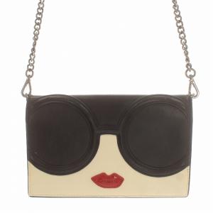 ショルダーバッグ ステイシーフェイス  チェーン クラッチ レザー 黒 ブラック