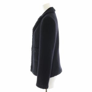 Harrods セットアップ 上下 ジャケット ワンピース ノースリーブ ミモレ ロング ラメ ウール アンゴラ混 1 S 黒 ブラック