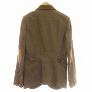 GalaabenD ヘリンボーン ジャケット エルボーパッチ くるみボタン M 茶 ブラウン