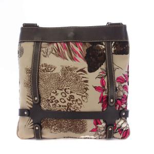 Salvatore Ferragamo アニマル柄 ショルダーバッグ クロスボディバッグ ナイロン ベージュ ブラウン 茶