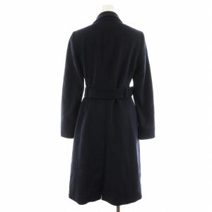 HUGO BOSS チェスターコート ロング丈 ベルト付き ウール アウター IT34 XS 紺 ネイビー /AN44
