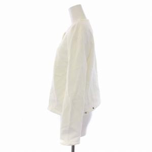 agnes b. プレッション カーディガン 長袖 クルーネック スナップボタン 白 ホワイト /BM