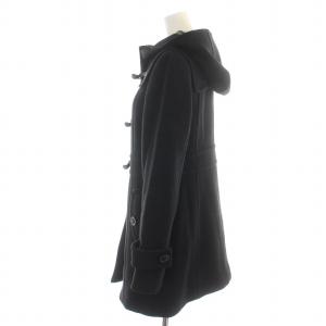 BURBERRY BLUE LABEL ダッフルコート ロング ジップアップ フード トグルボタン 裏地ノバチェック 38 M 黒 ブラック