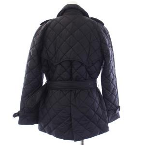 POLO RALPH LAUREN キルティングジャケット 中綿ジャケット ベルト付き 裏地チェック ナイロン XS 紺 ネイビー