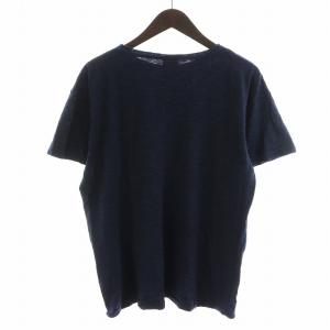 45rpm ＆ Tシャツ カットソー 半袖 ロゴ コットン 4 L 紺 ネイビー