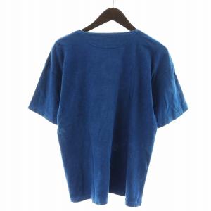 45rpm Tシャツ カットソー 半袖 ロゴ コットン 4 L 青 ブルー