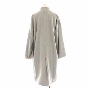 JOURNAL STANDARD L'ESSAGE ノーカラーコート ロング ダブル カシミヤ混 F グレー