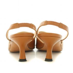 FABIO RUSCONI パンプス ストラップ ポインテッドトゥ ハイヒール レザー バイカラー 36 23cm-23.5cm 茶