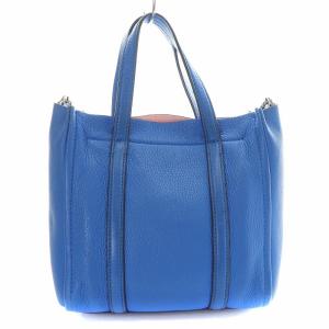 MARC JACOBS ザタグトート THE TAG TOTE ハンドバッグ ショルダー 2WAY レザー 青 ブルー