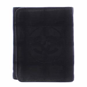 CHANEL ニュートラベルライン ココマーク 財布 二つ折り ナイロンキャンバス 黒 ブラック