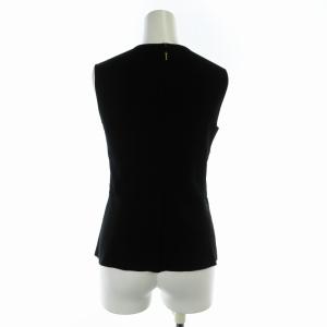 EPOCA レーヨンナイロンミラノリブデザインニット ノースリーブ 40 L 黒 ブラック