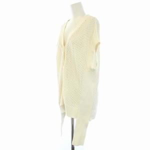 Diagram GRACE CONTINENTAL 23SS メッシュ2wayニットトップカーディガン セーター ノースリーブ リネン混 36 S 白 アイボリー