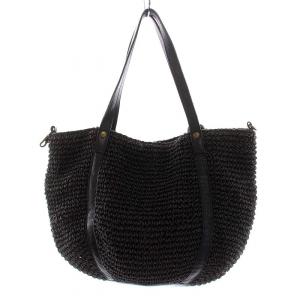 BEAUTY&YOUTH UNITED ARROWS フォルナ Folna別注 ペーパー レザートートバッグ かごバッグ 黒 ブラック /YM