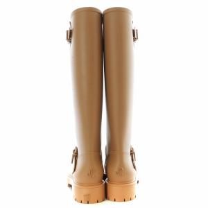 JIMMY CHOO YAEL FLAT TALL レインシューズ 37 ベージュ