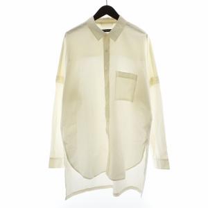 20SS シャツ 長袖 ロング丈 コットン シルク混 絹 3 L 白 ホワイト /AN21