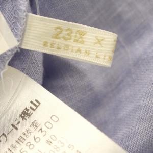 23区 24SS LIBECO リネン 麻 ティアード チュニック ブラウス 七分袖 38 M 水色 ライトブルー