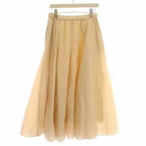 23区 24SS ナイロンコットンタフタ フレアスカート スカート ロング 40 M ベージュ /G
