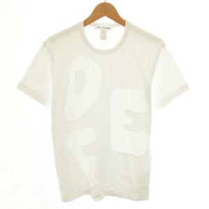 Tシャツ カットソー クルーネック 半袖 ロゴ コットン S 白 ホワイト FJ-T012 /YT