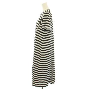 COMME des GARCONS COMME des GARCONS コムコム AD2020 ワンピース ロング クルーネック 半袖 ボーダー柄 XS 黒 ブラック 白 ホワイト