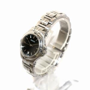 GUCCI 腕時計 クオーツ アナログ 3針 カレンダー 黒文字盤 ステンレススチール シルバーカラー 黒 ブラック 9040L