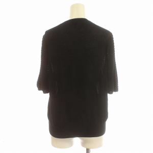 Drawer ニット 半袖 カットソー パフスリーブ コットン 1 S 黒 ブラック /G