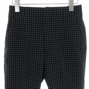 UNITED ARROWS ドットジャカードスリムパンツ スラックス 水玉 センタープレス 36 黒 ブラック 1514-202-5283