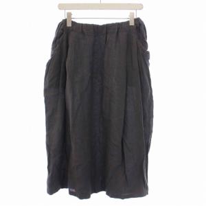 evam eva evameva エバムエバ 20SS リネン ドロップポケットスカート ロング グレー E201T147 /BM