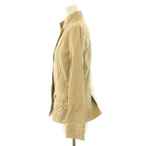 BURBERRY LONDON スタンドカラージャケット アウター ショート丈 麻 リネン混 38 S ベージュ