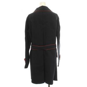 LOUIS VUITTON シングル トレンチコート 裏地モノグラム 36 ブラック