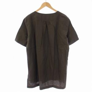 KAZUYUKI KUMAGAI ATTACHMENT シャツ 半袖 クルーネック リネン 3 L カーキ KS91-033 /BM