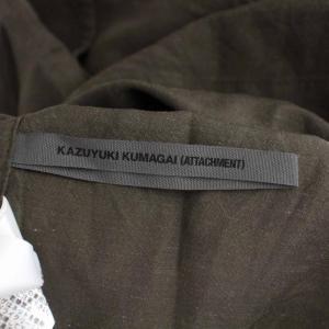 KAZUYUKI KUMAGAI ATTACHMENT シャツ 半袖 クルーネック リネン 3 L カーキ KS91-033 /BM