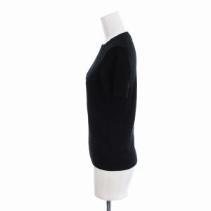 Theory 23AW REGAL WOOL BASIC TEE P ニット セーター 半袖 S 黒 ブラック 01-3301728-050-902