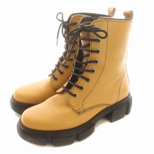 SUNNY ブーツ レースアップ ワークブーツ ショートブーツ 厚底 35 22cm ベージュ