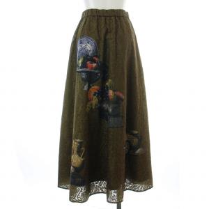 Ameri VINTAGE 22SS FLORENCE JACQUARD LACE SKIRT フレアスカート ロング マキシ 総レース ペイズリー プリント