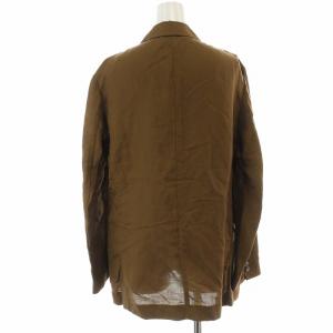 COMPTOIR DES COTONNIERS テーラードジャケット 麻 リネン 背抜き シングル 1B ノーベント 7 S 茶 ブラウン /KL JS