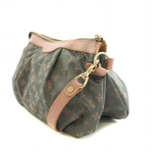 russet ショルダーバッグ ナイロン レザー 切替 モノグラム 総柄 グレー ピンク