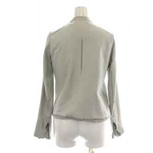 sisii ライダースジャケット 革ジャン カウレザー シングル ジップアップ XXS ライトグレー