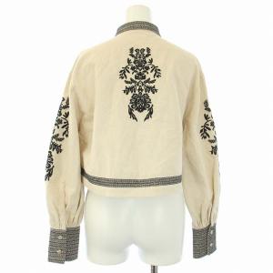 Ameri VINTAGE 23SS MEDI VINTAGE FLOWER EMBROIDERY SHIRT F ベージュ