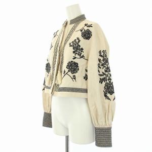 Ameri VINTAGE 23SS MEDI VINTAGE FLOWER EMBROIDERY SHIRT F ベージュ