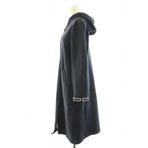 TOCCA ジップアップパーカー ジャケット スウェット ロング丈 ストレッチ M 紺 ネイビー