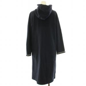 TOCCA ジップアップパーカー ジャケット スウェット ロング丈 ストレッチ M 紺 ネイビー