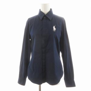 シャツ ブラウス 長袖 ビッグポニー 長袖 6 M 紺 ネイビー