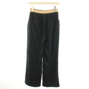 ARMANI JEANS イージーパンツ ワイドパンツ ジップフライ ストレート リボン フリル イーグルロゴ EU38 M 紺 ネイビー ベージュ