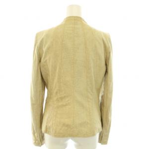 EMPORIO ARMANI ライダースジャケット レザージャケット アウター ラムレザー 40 M 黄緑 イエローグリーン