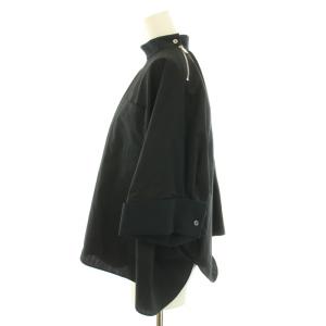 sacai 21SS シャツ ブラウス カットソー ハイネック 半袖 切替 2 M 黒 ブラック