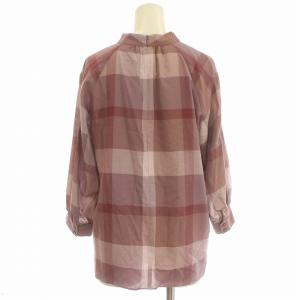 BLUE LABEL CRESTBRIDGE 19SS シャツ ブラウス 七分袖 チェック チュニック 38 M ピンク /G