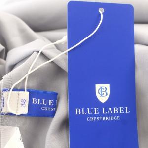 BLUE LABEL CRESTBRIDGE マイクロピーチスパンスタンドフリルブラウス シャツ ブラウス 長袖 38 M グレー