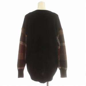 BLUE LABEL CRESTBRIDGE ヘアリークレストブリッジチェックジャカードニット カーディガン 38 レッド系