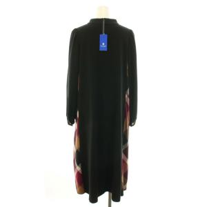 BLUE LABEL CRESTBRIDGE ウールミックスポンチドレス ワンピース ひざ丈 ハイネック 長袖 チェック柄 ウール 38 M 黒 ブラック